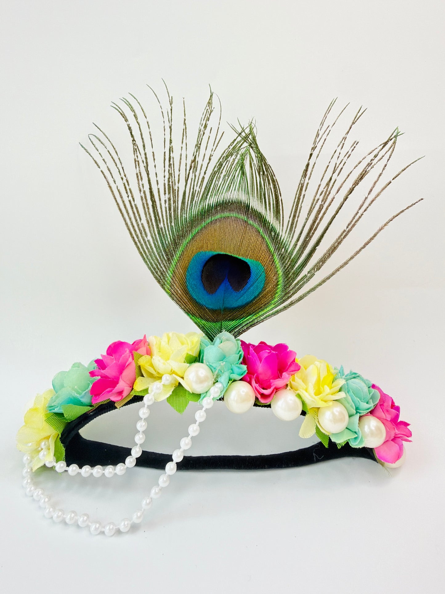Peacock kids floral headband 9- Janmashtami special