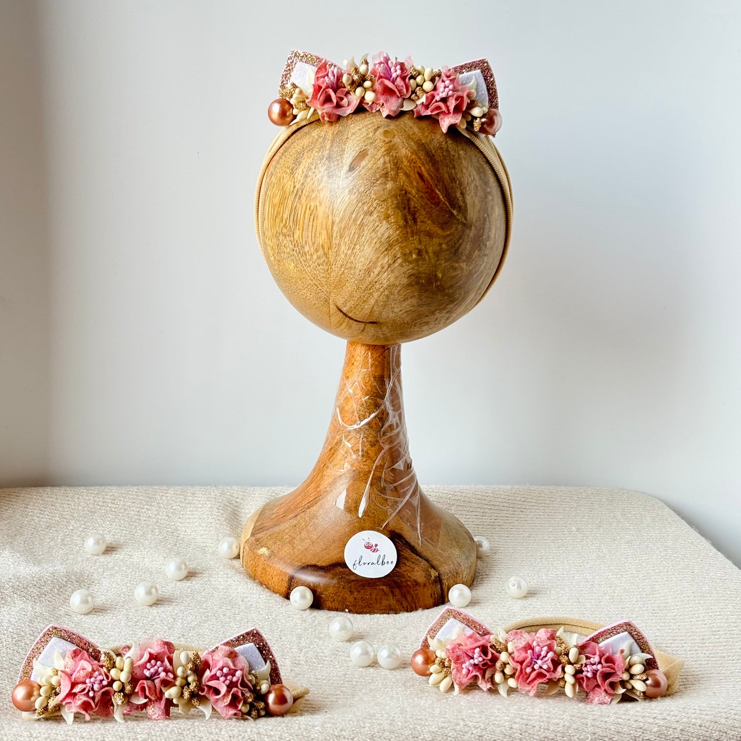 Fox ears baby headband - Pinky