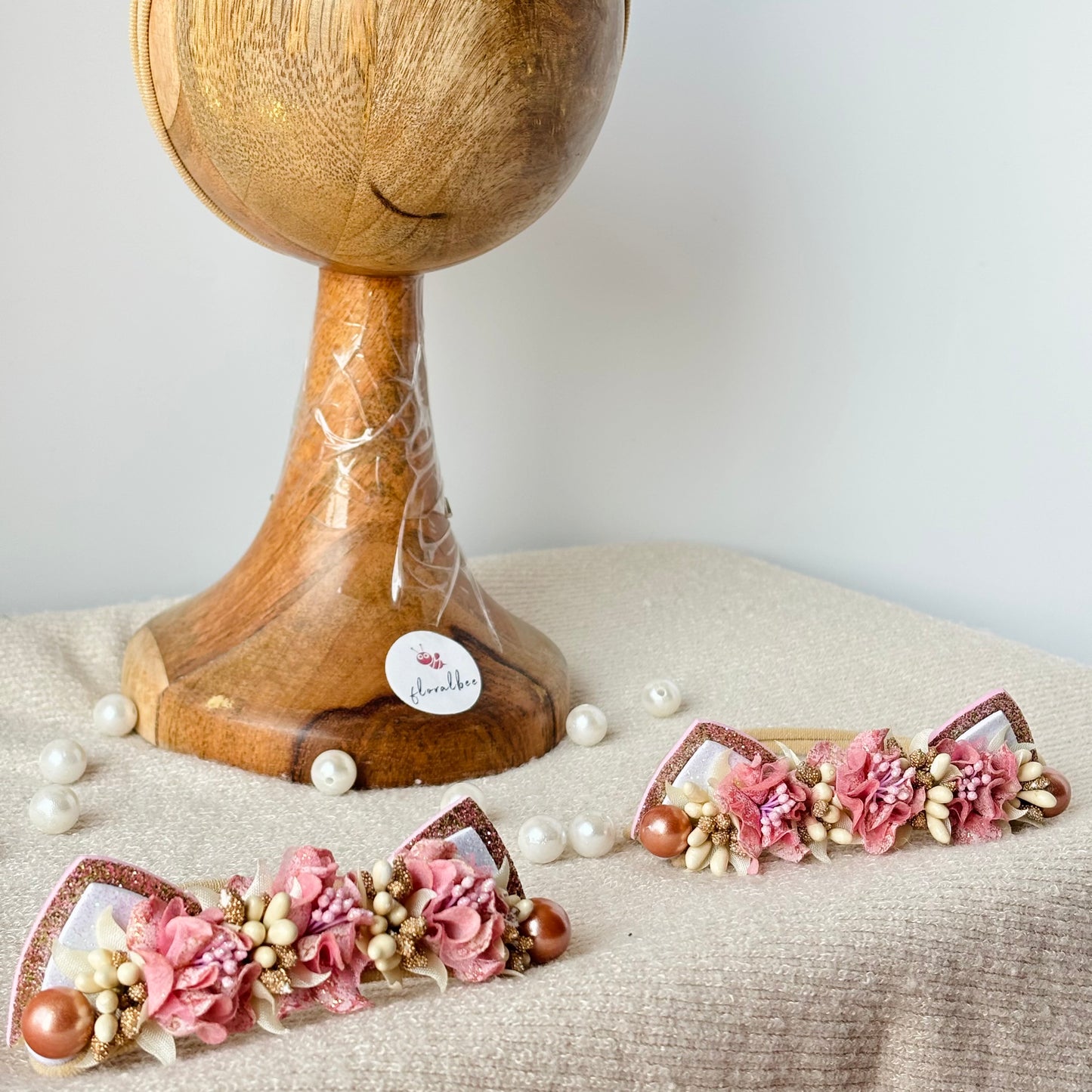 Fox ears baby headband - Pinky