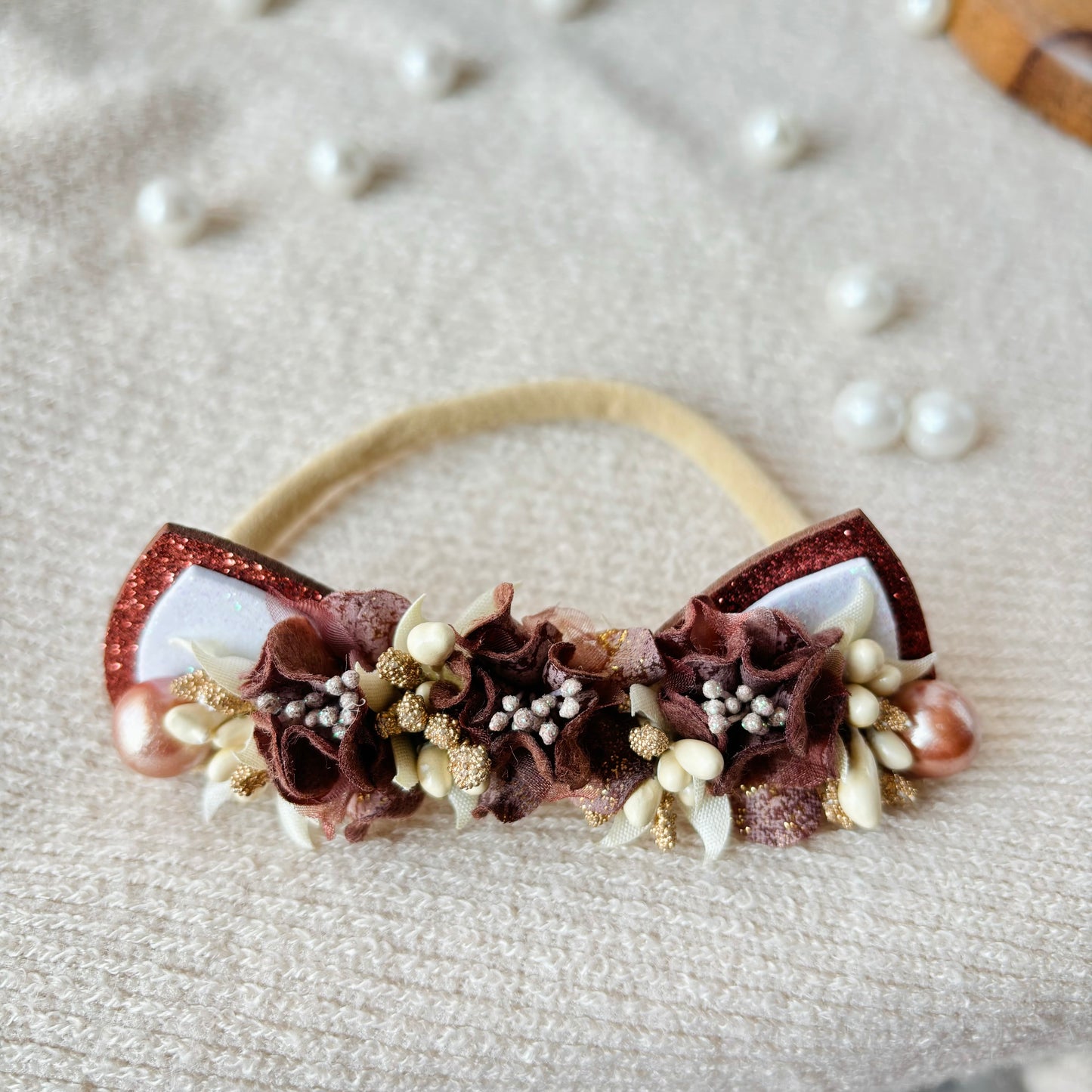 Fox ears baby headband - Brownie