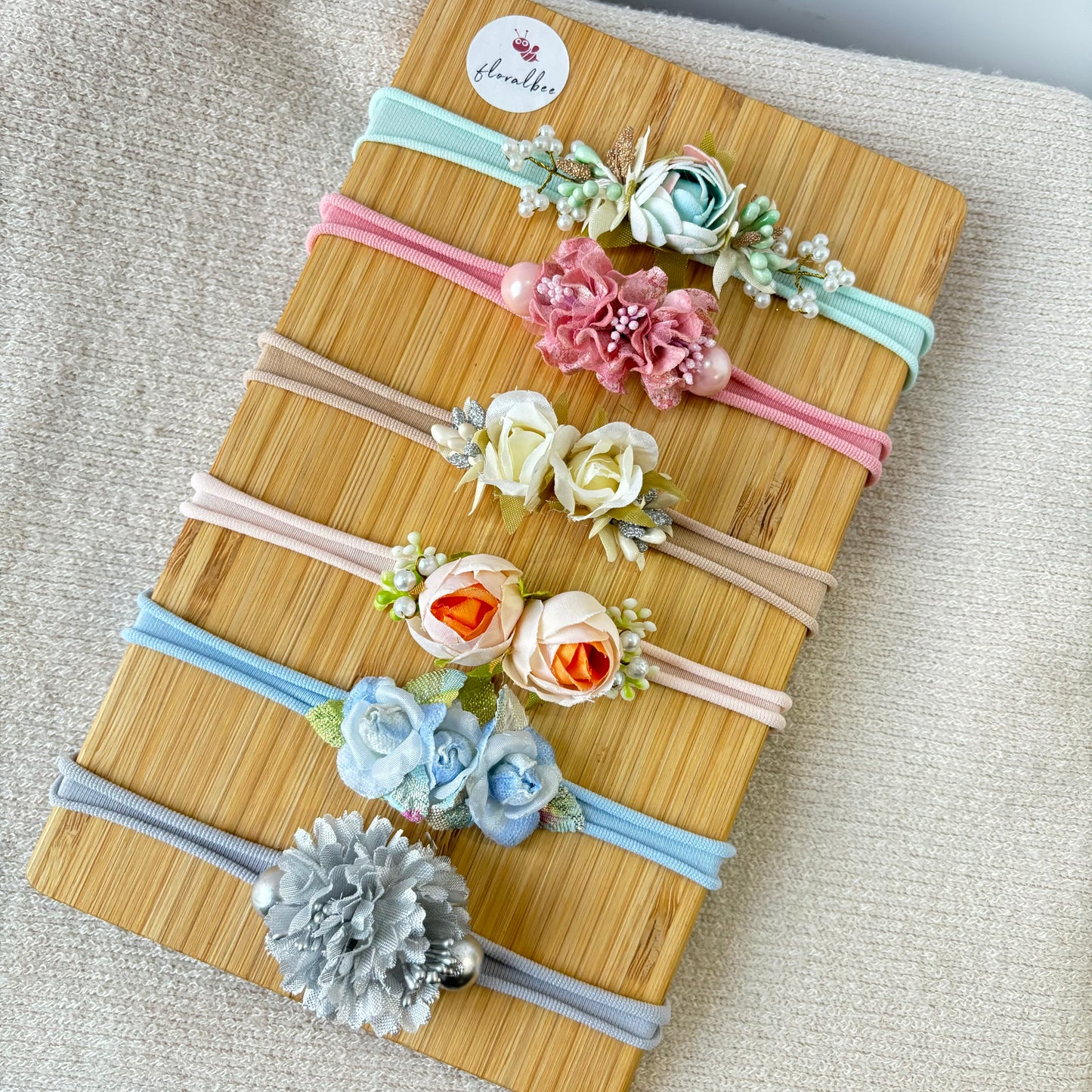 New pastel floral baby Headbands Combo of 6