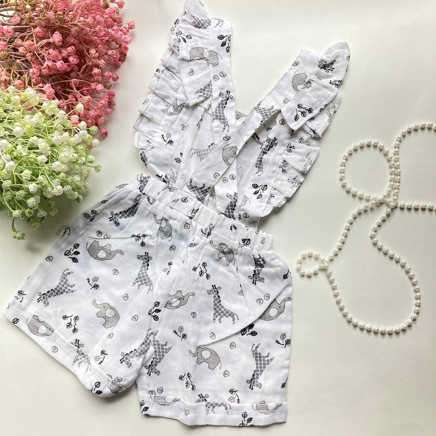 Dungaree Frock: Animals BW