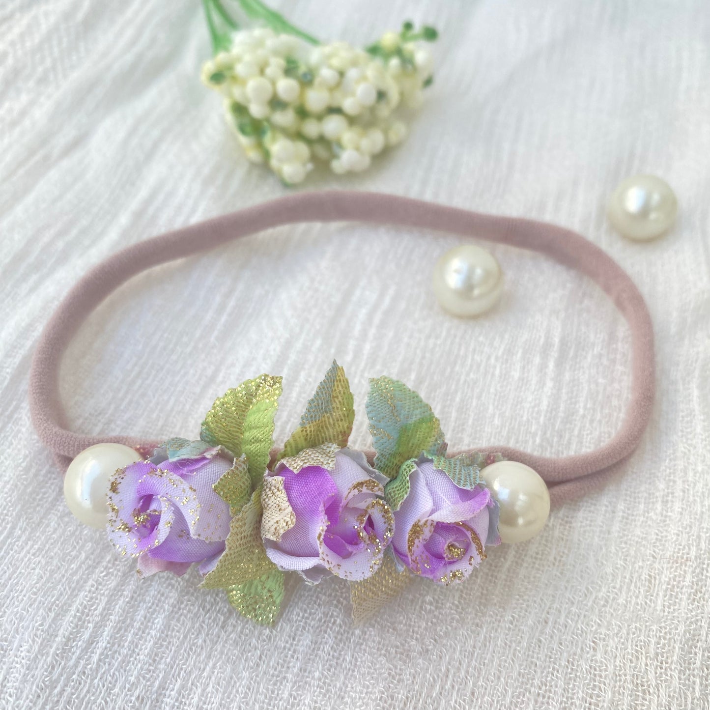 Violet Rosebud baby headband