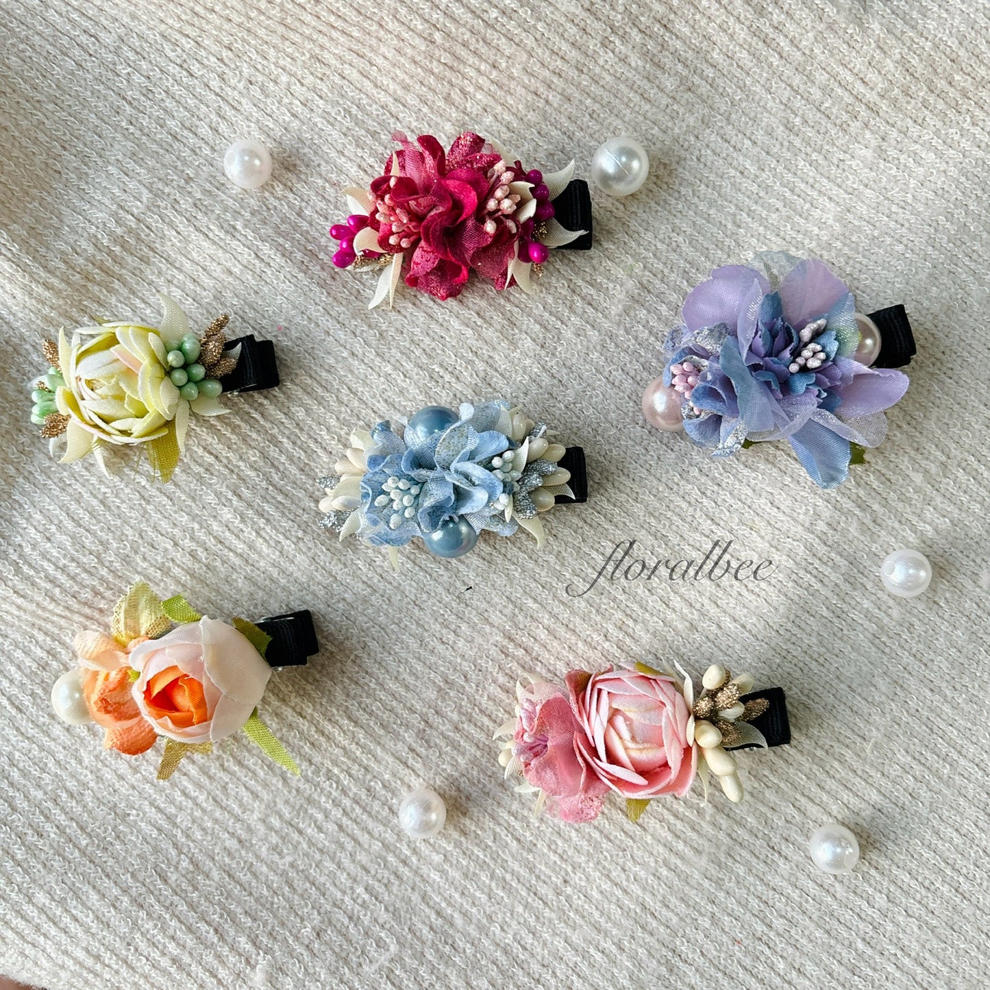 Floral clips combo of 12