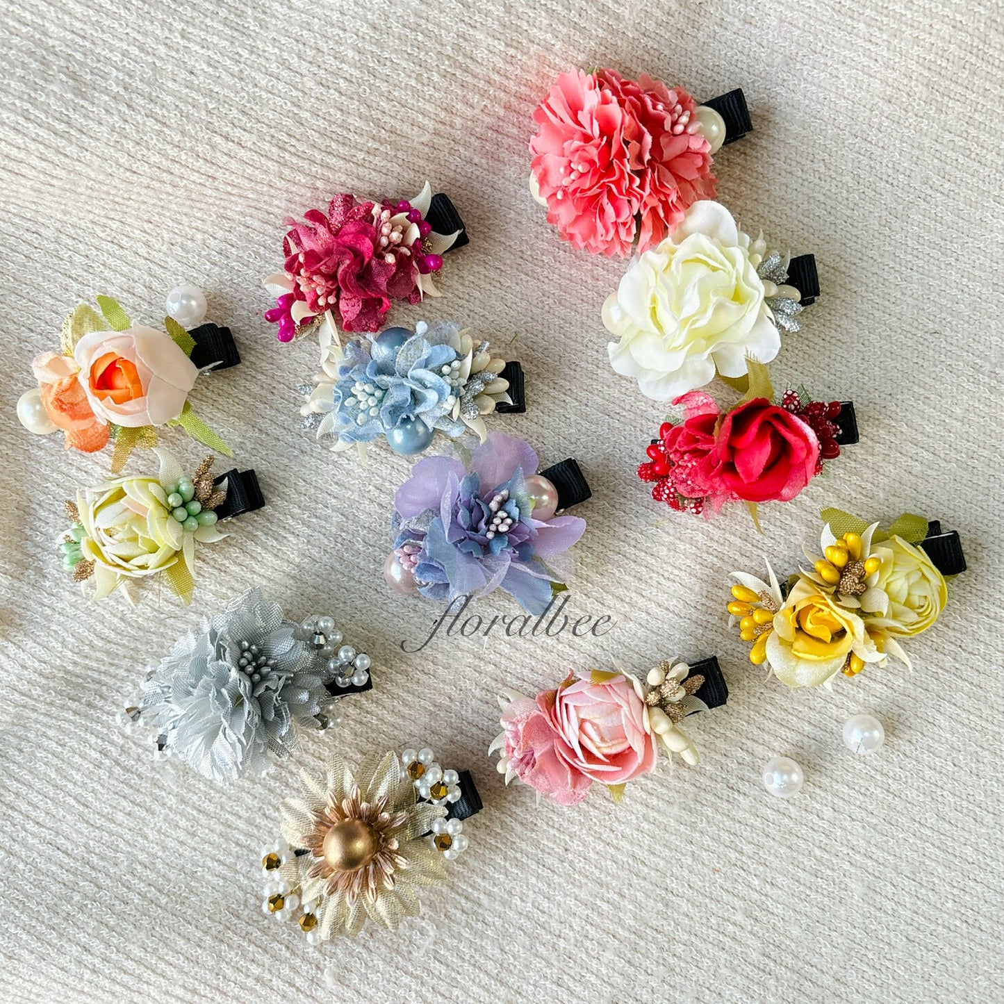 Floral clips combo of 12