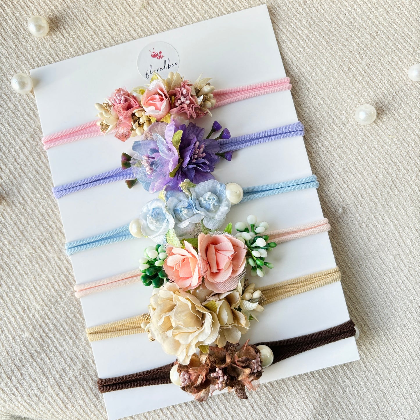 Diya - Floral baby headbands combo of 6