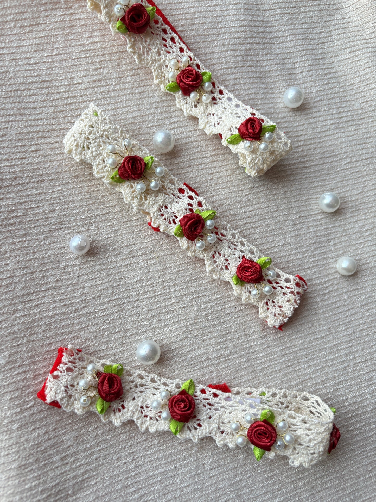 Floralbee exclusive Christmas floral lace baby headband