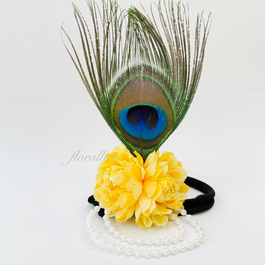 Peacock kids floral headband 2 - Janmashtami special