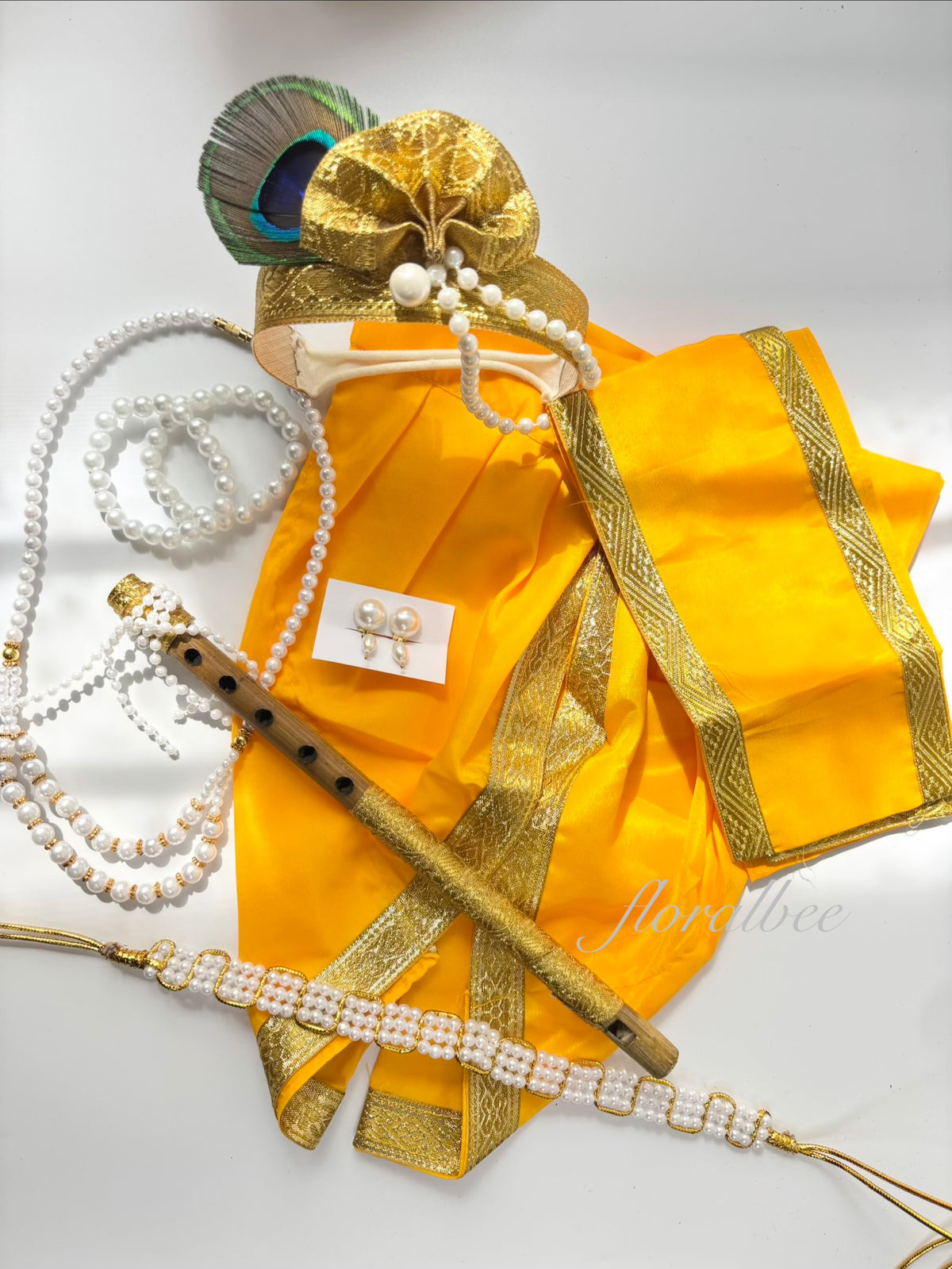 Baby Krishna Yellow and Golden full set (newborn to 24 months) - Janmashtami special