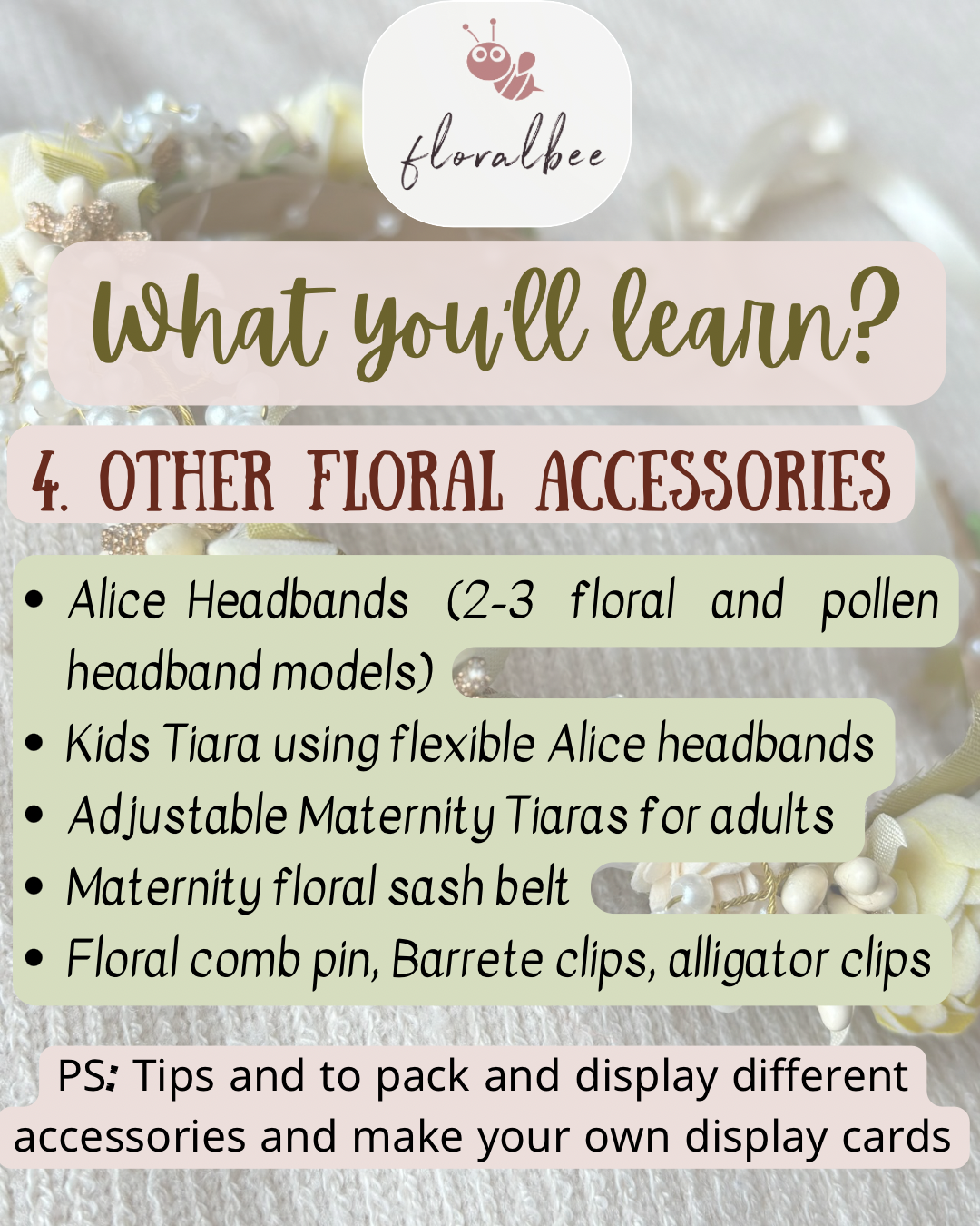 [SEPTEMBER] English- 5 Days Online Baby Headband and Accessories Making Class