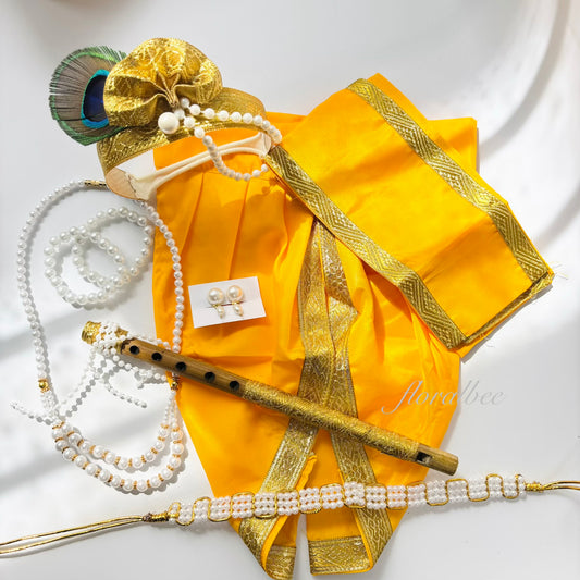 Baby Krishna Yellow and Golden full set (newborn to 24 months) - Janmashtami special