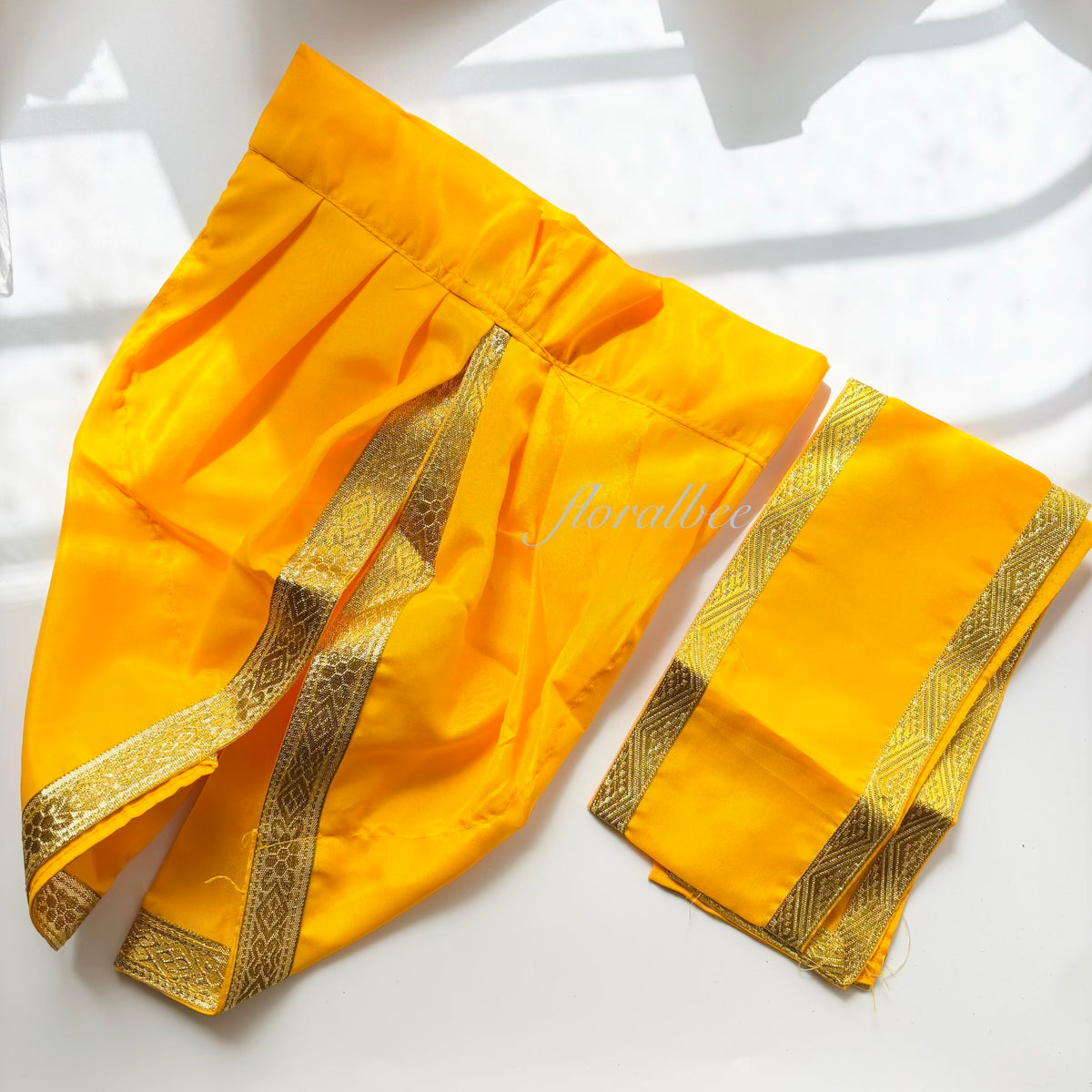 Baby Krishna yellow 2 piece Dhoti set- (newborn to 24 months) - Janmashtami special