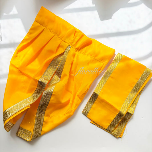 Baby Krishna yellow 2 piece Dhoti set- (newborn to 24 months) - Janmashtami special