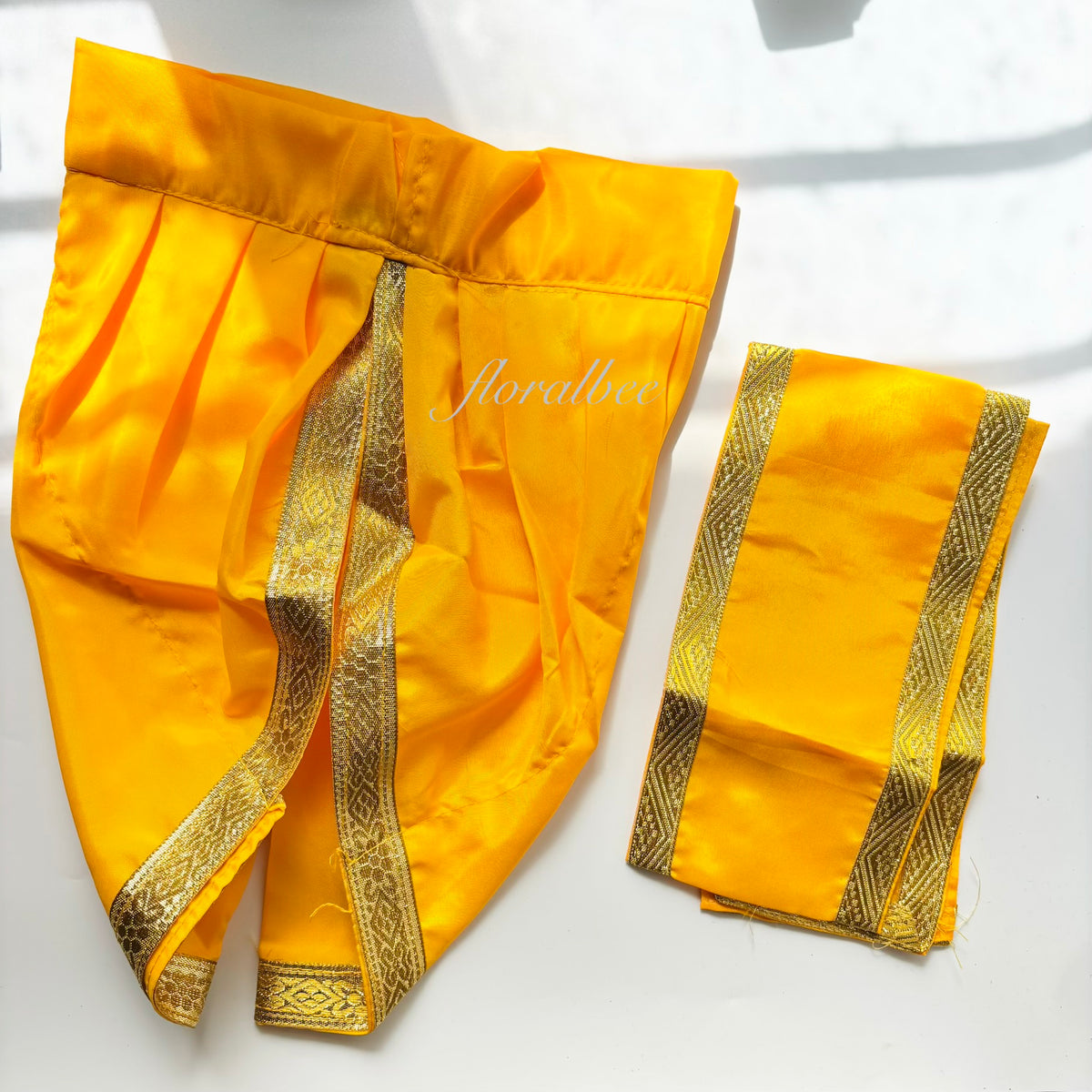 Baby Krishna yellow 2 piece Dhoti set- (newborn to 24 months) - Janmashtami special