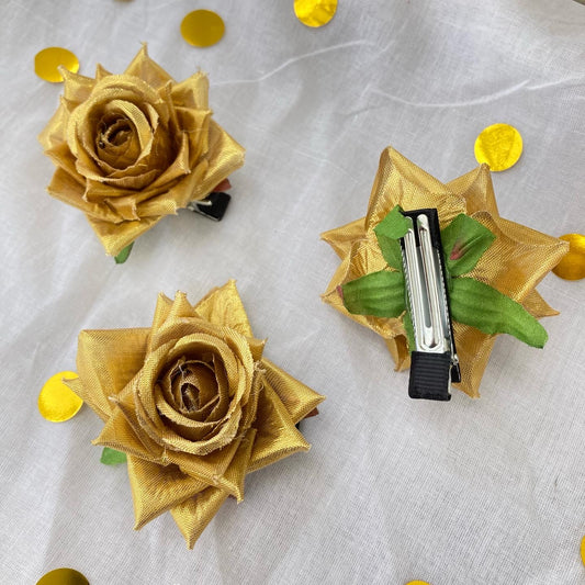 Golden rose alligator clip