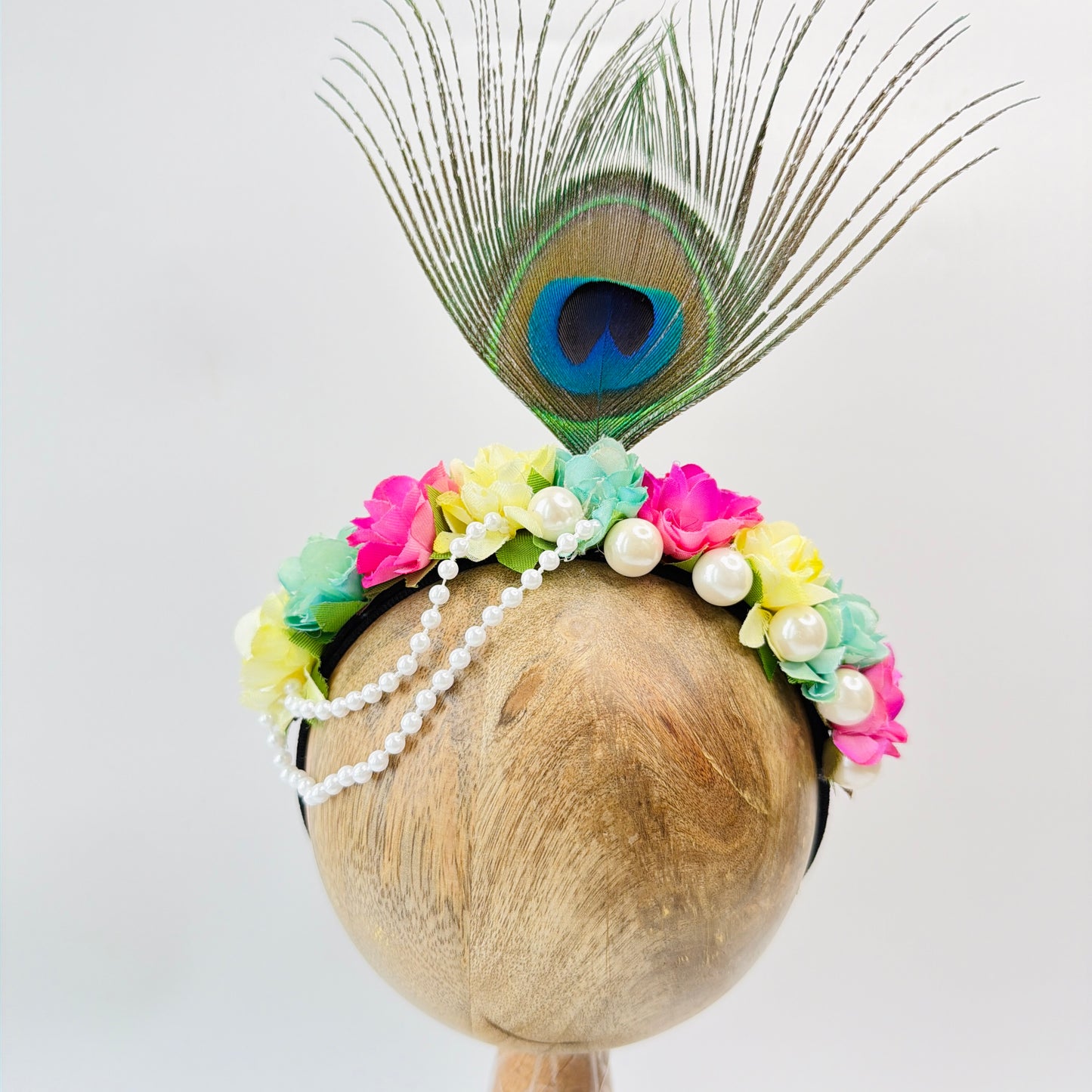 Peacock kids floral headband 9- Janmashtami special