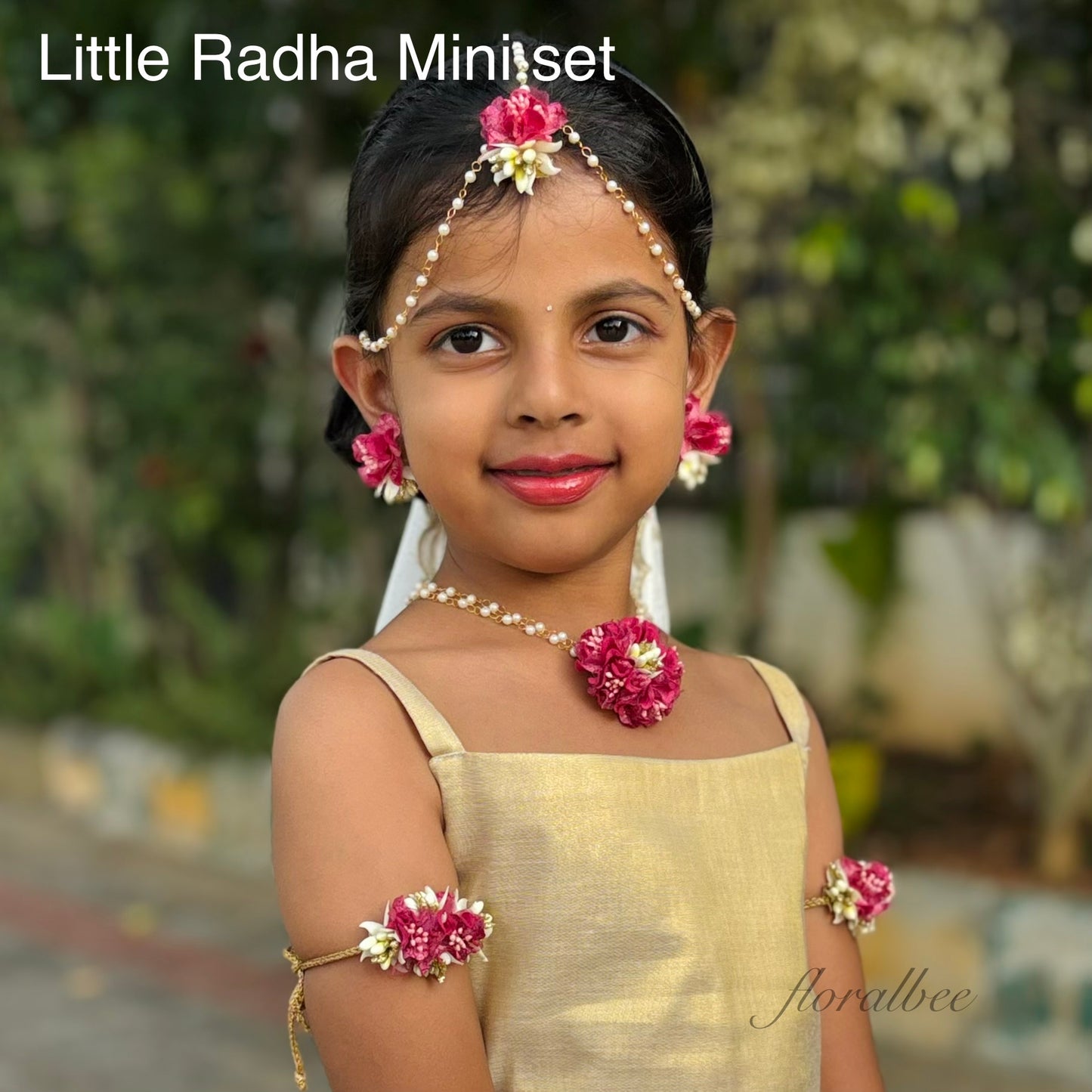 Magenta: Little Radha Accessories set- Janmashtami special