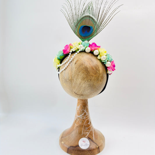 Peacock kids floral headband 9- Janmashtami special