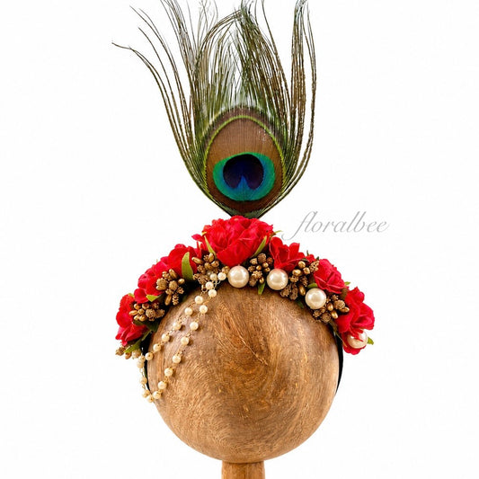 Peacock kids floral headband 16- Janmashtami special