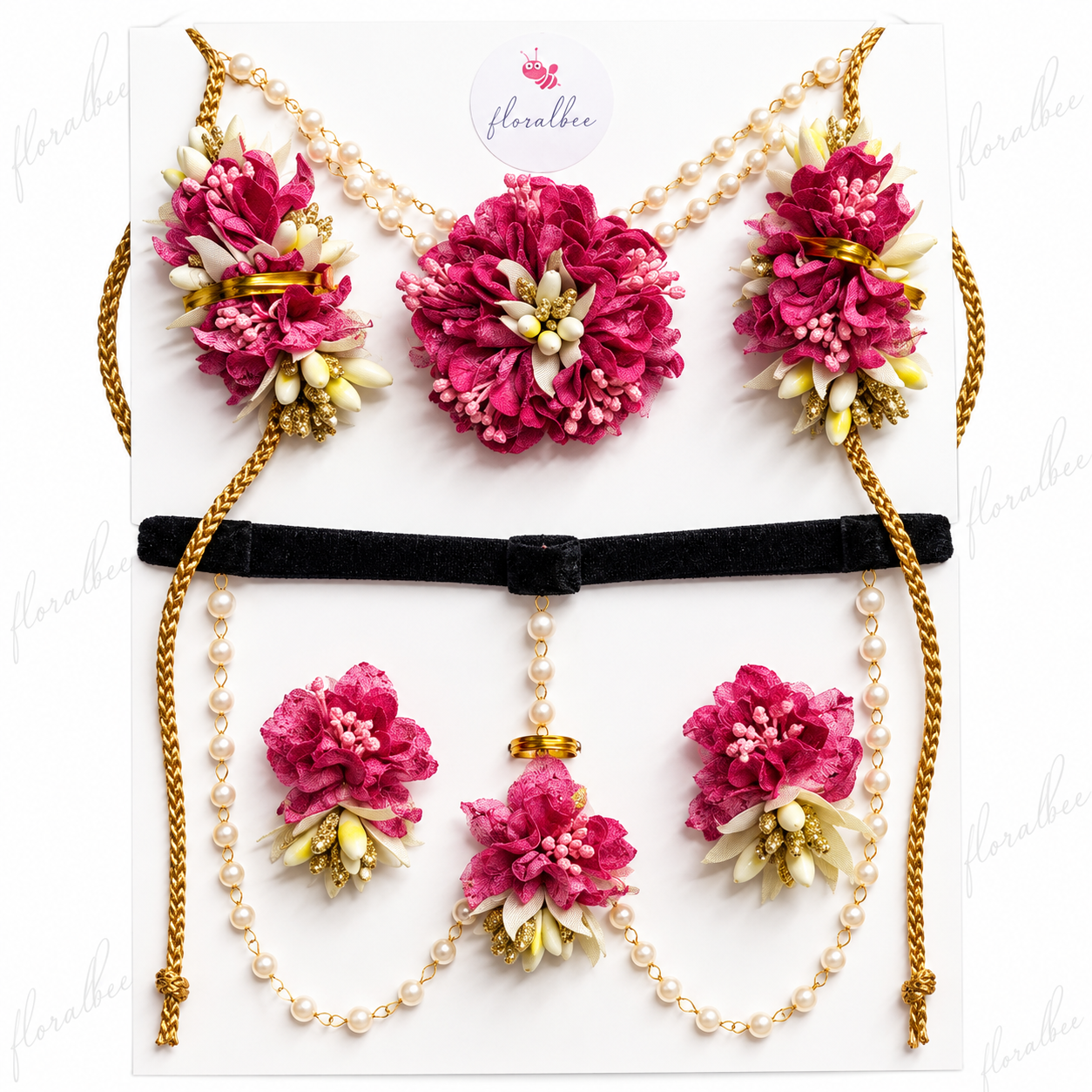 Magenta Baby Radha Accessories Set with soft headband - Janmashtami special