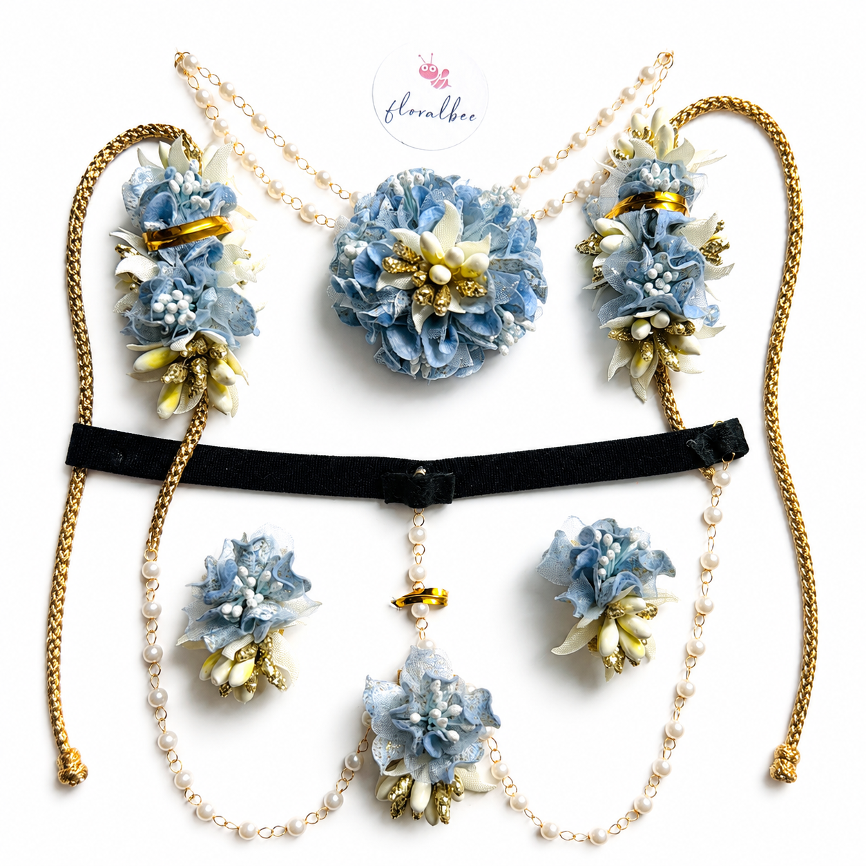 Blue Baby Radha Accessories Set with soft headband - Janmashtami special