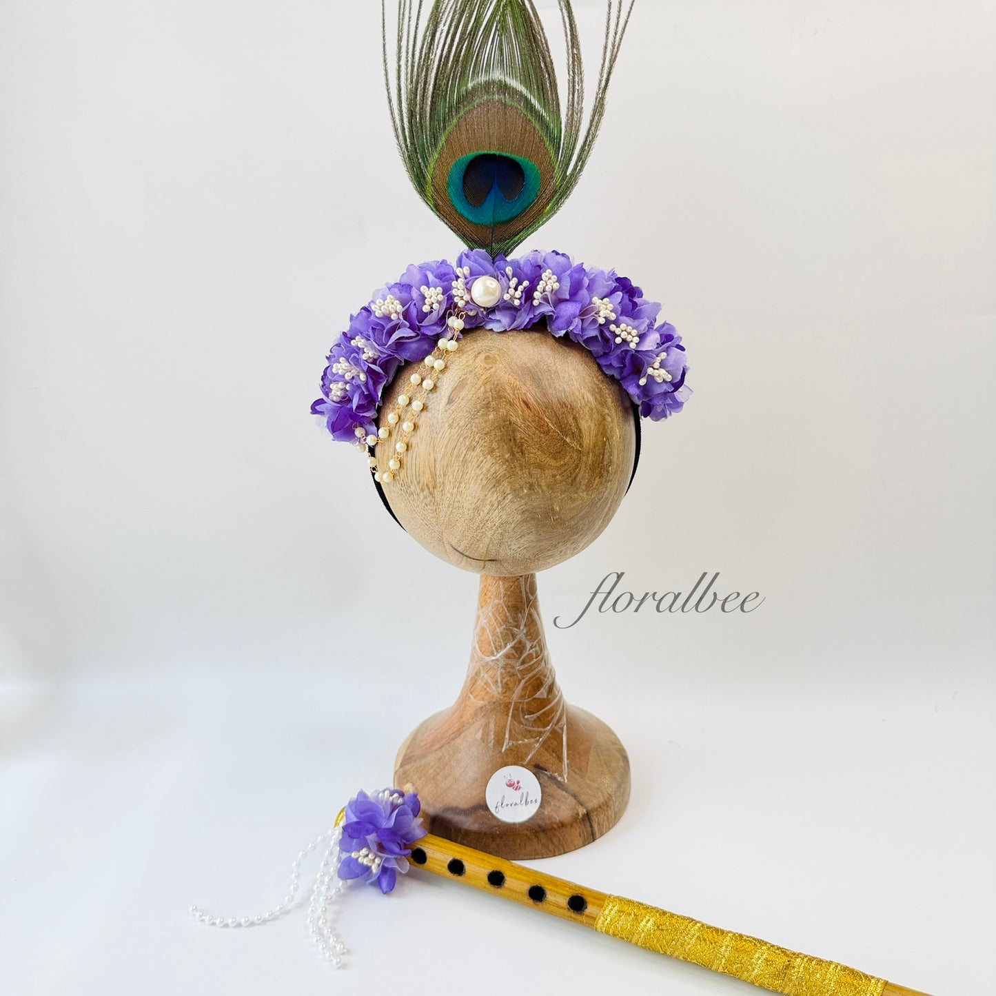 Peacock baby headband 14 (Purple magic) - Janmashtami special