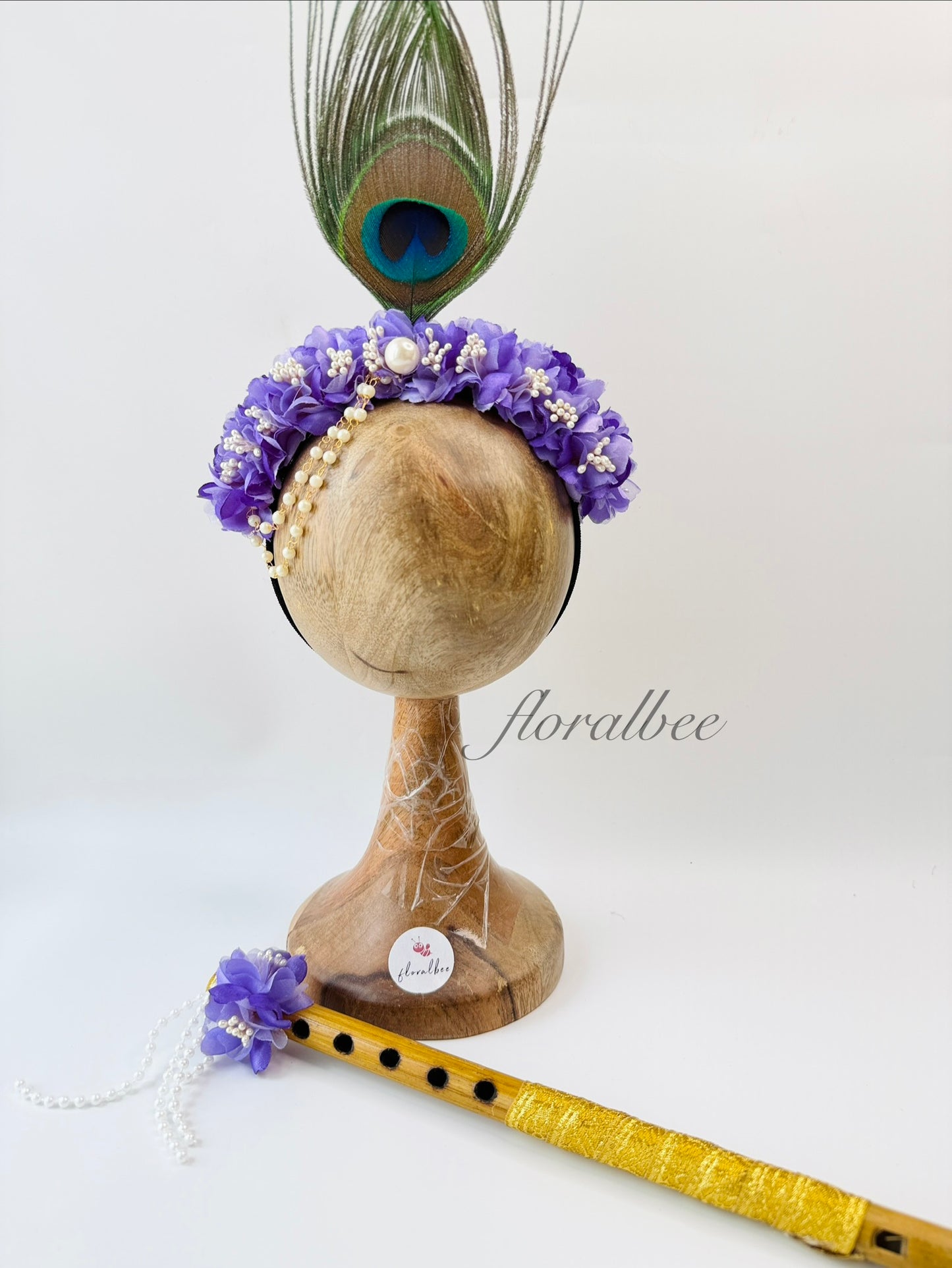 Peacock baby headband 14 (Purple magic) - Janmashtami special