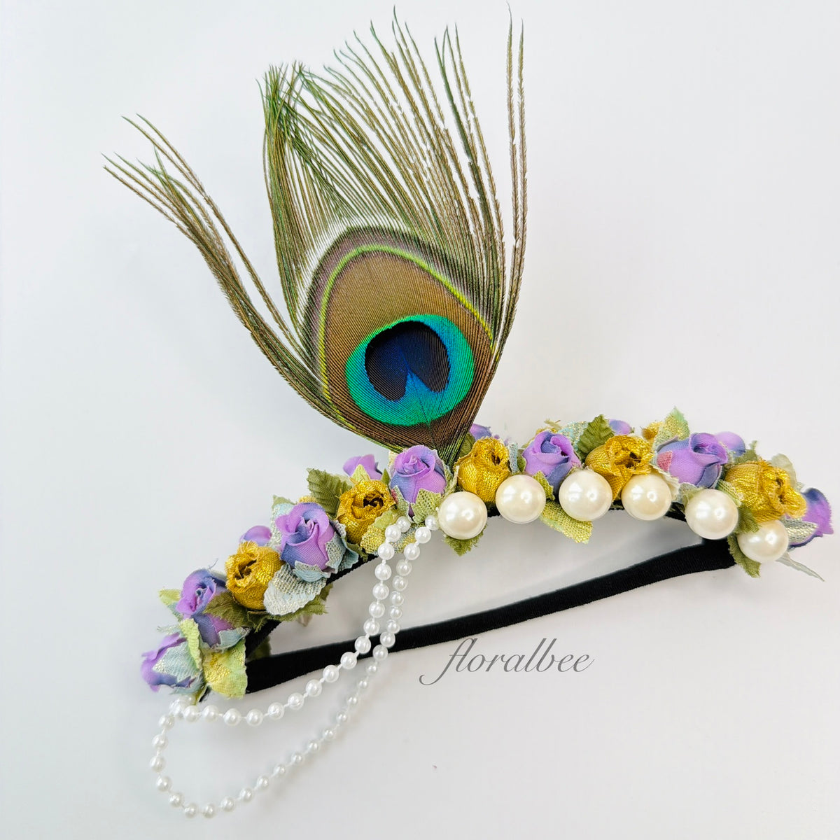 Peacock kids floral headband 10- Janmashtami special