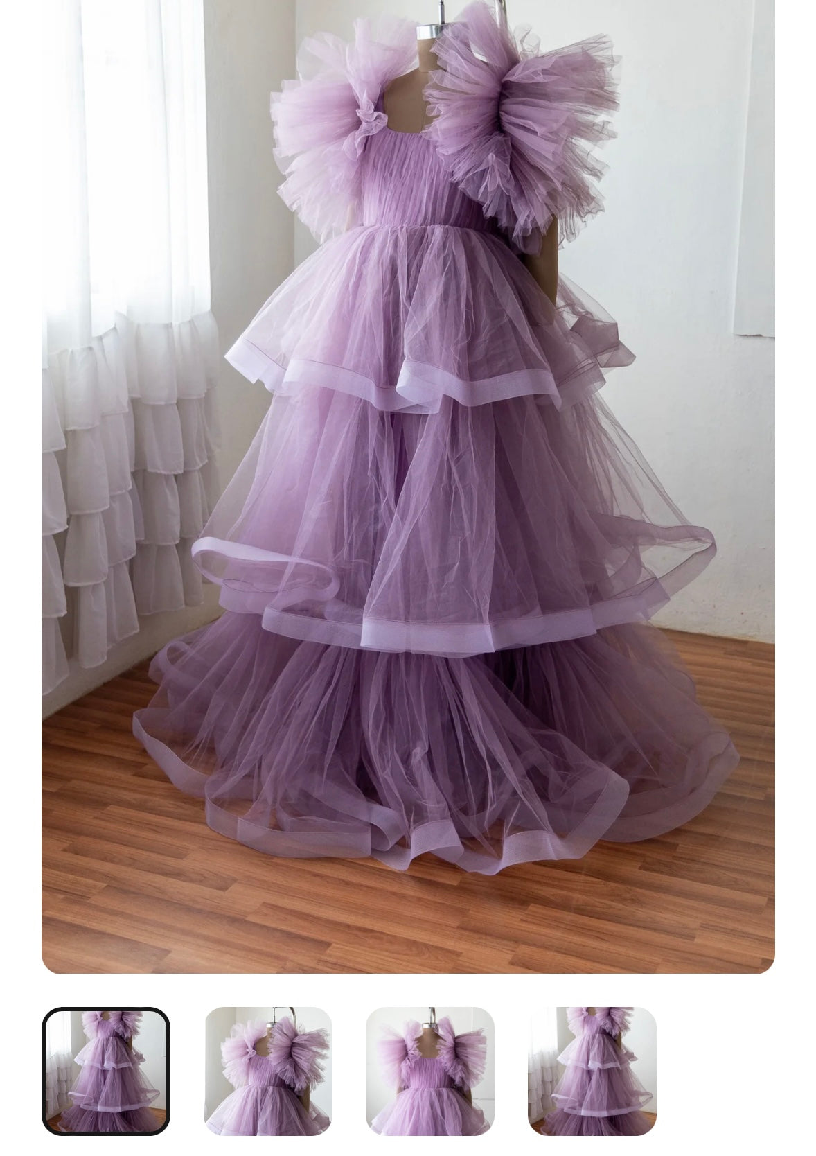 Lavender maternity gown - preloved (with floral accessories)