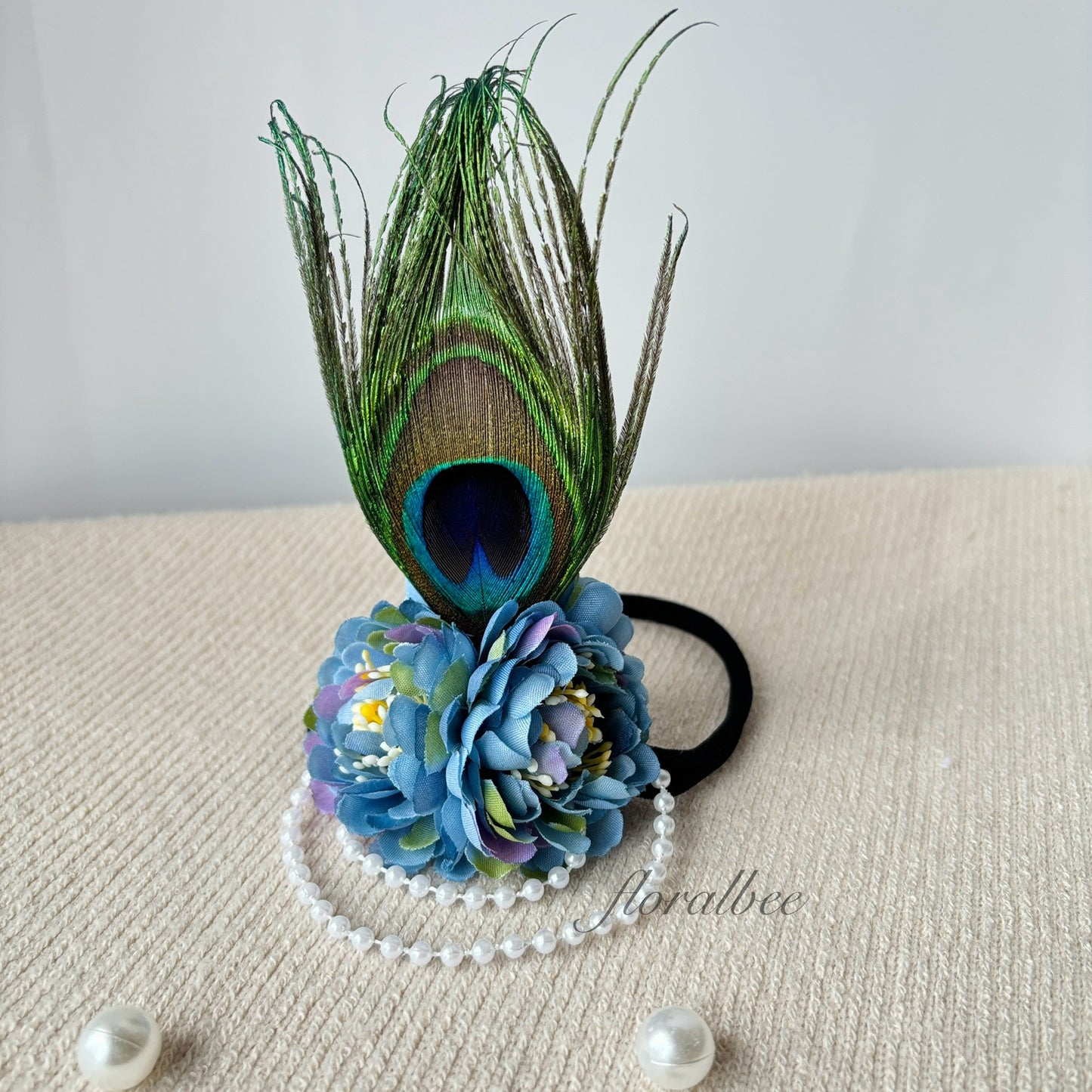 Peacock baby headband 3 - Janmashtami special