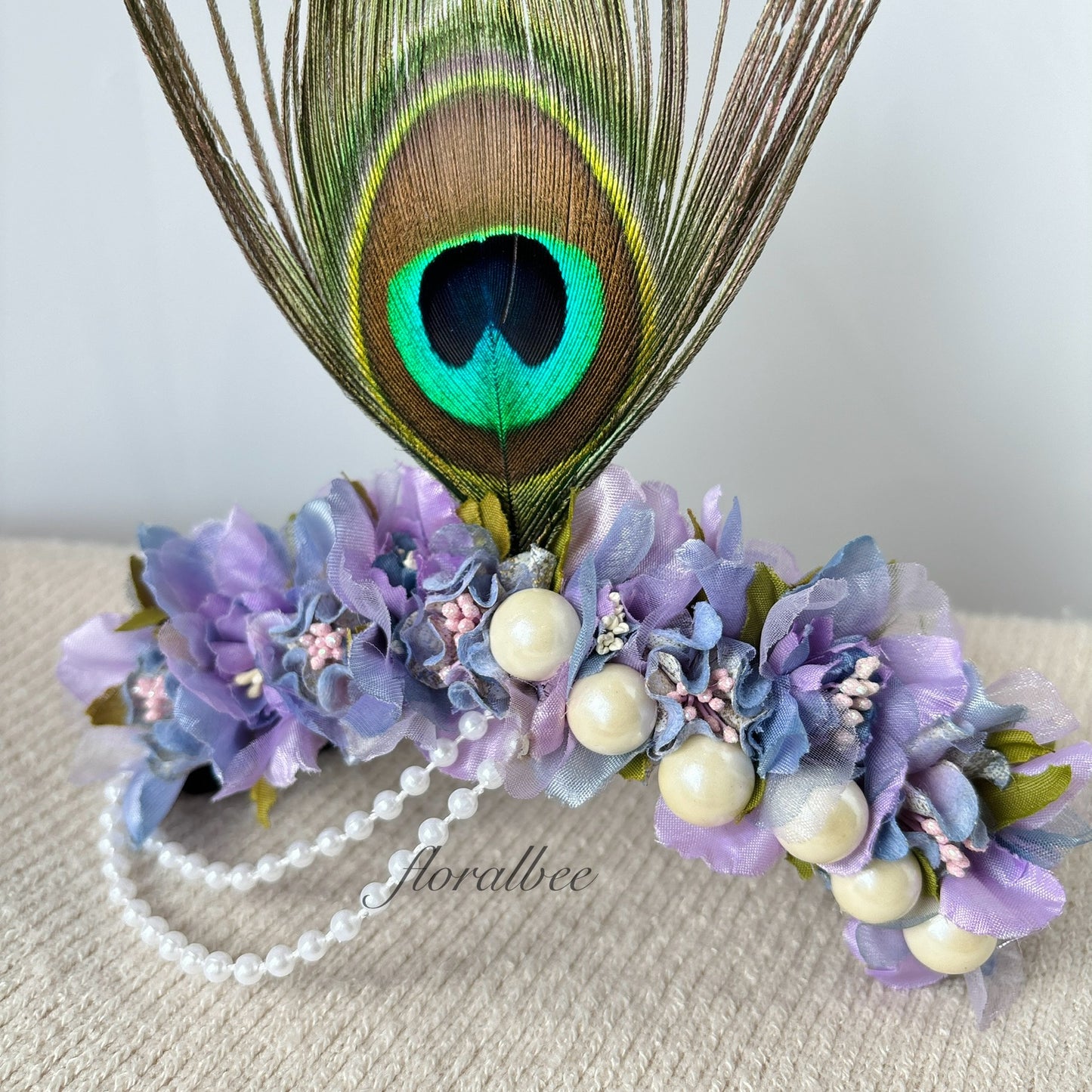 Peacock baby headband 6- Janmashtami special