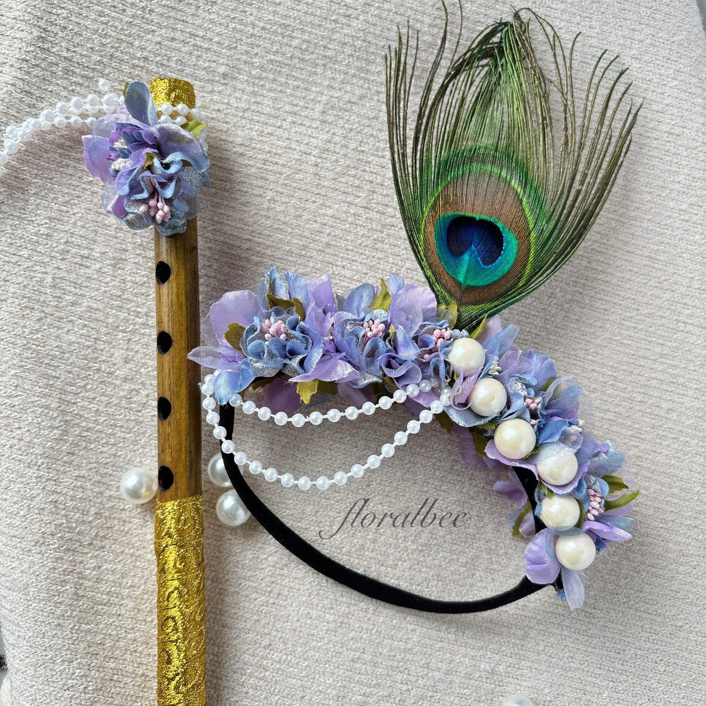 Peacock baby headband 6- Janmashtami special