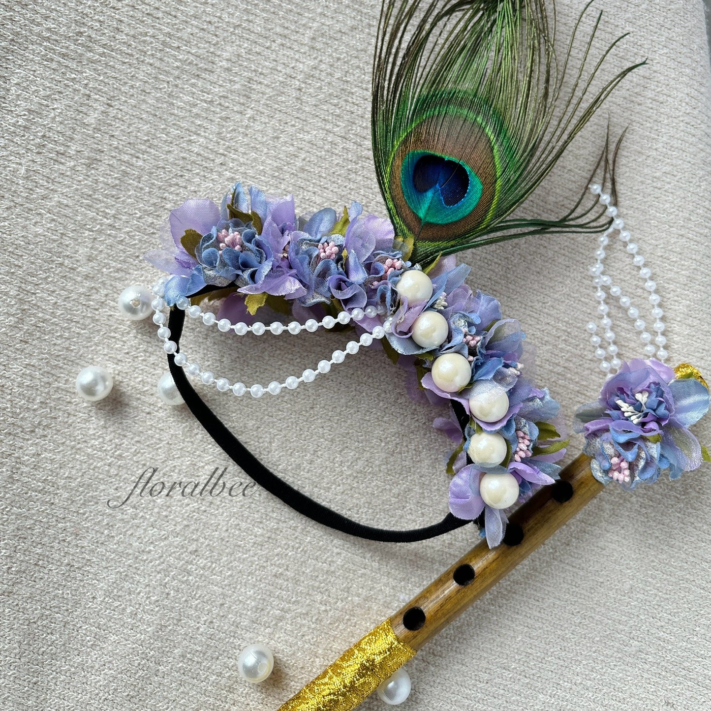 Peacock baby headband 6- Janmashtami special