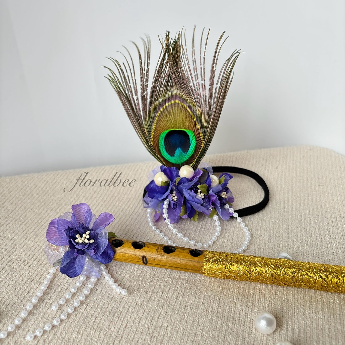 Peacock baby headband 5- Janmashtami special