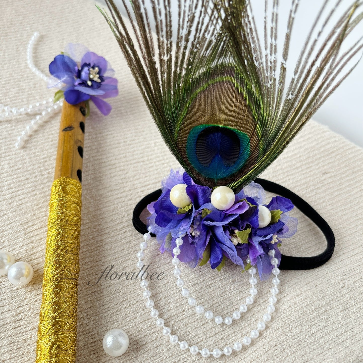 Peacock baby headband 5- Janmashtami special