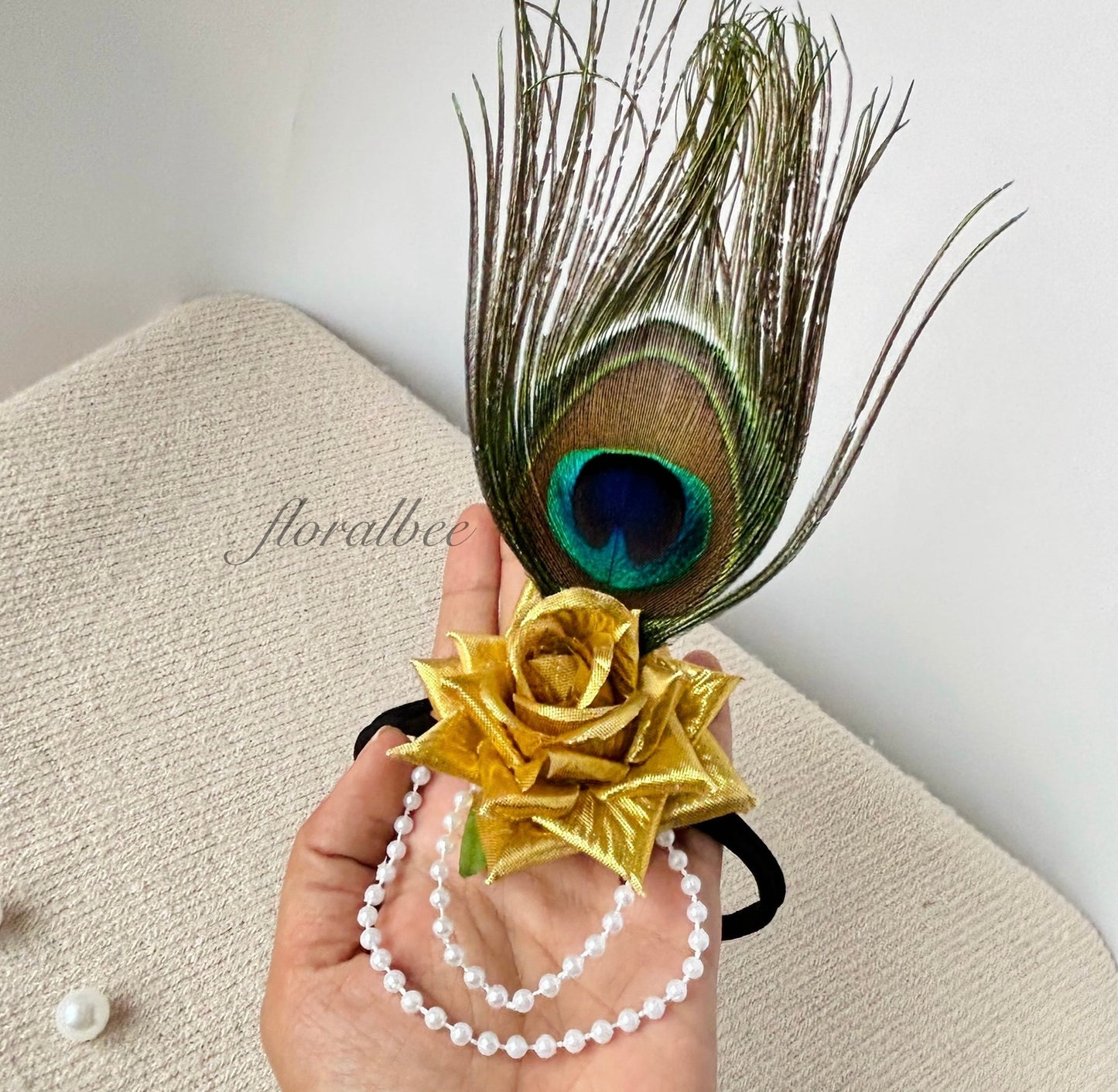 Peacock baby headband 2 - Janmashtami special