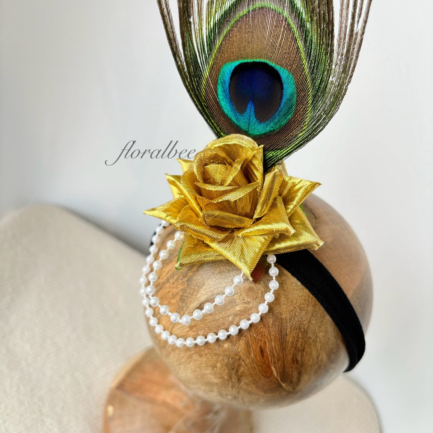 Peacock baby headband 2 - Janmashtami special