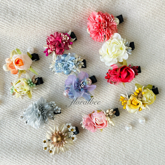 Floral clips combo of 12