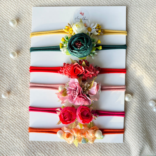 Blossom- Floral baby headbands combo of 6