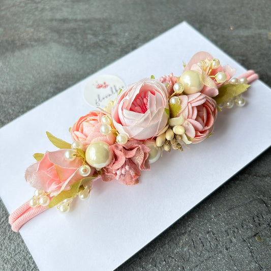 Floralbee exclusive pink floral baby headband