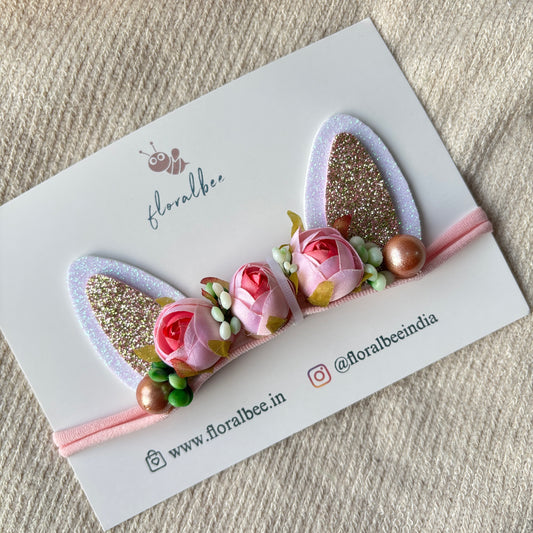 Bunny baby headband - Pinky