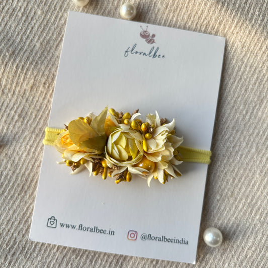 Yellow floral baby headband