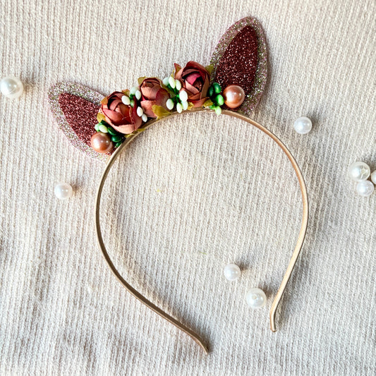 Bunny floral Alice headband - Brownie