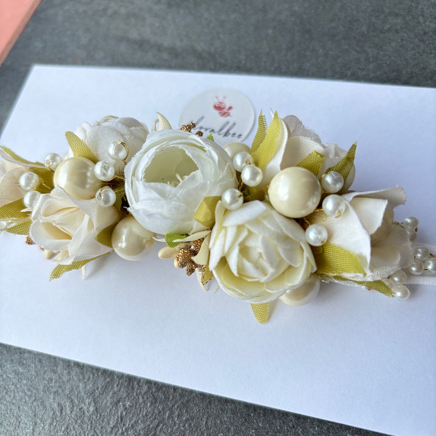 Floralbee exclusive Offwhite floral baby headband