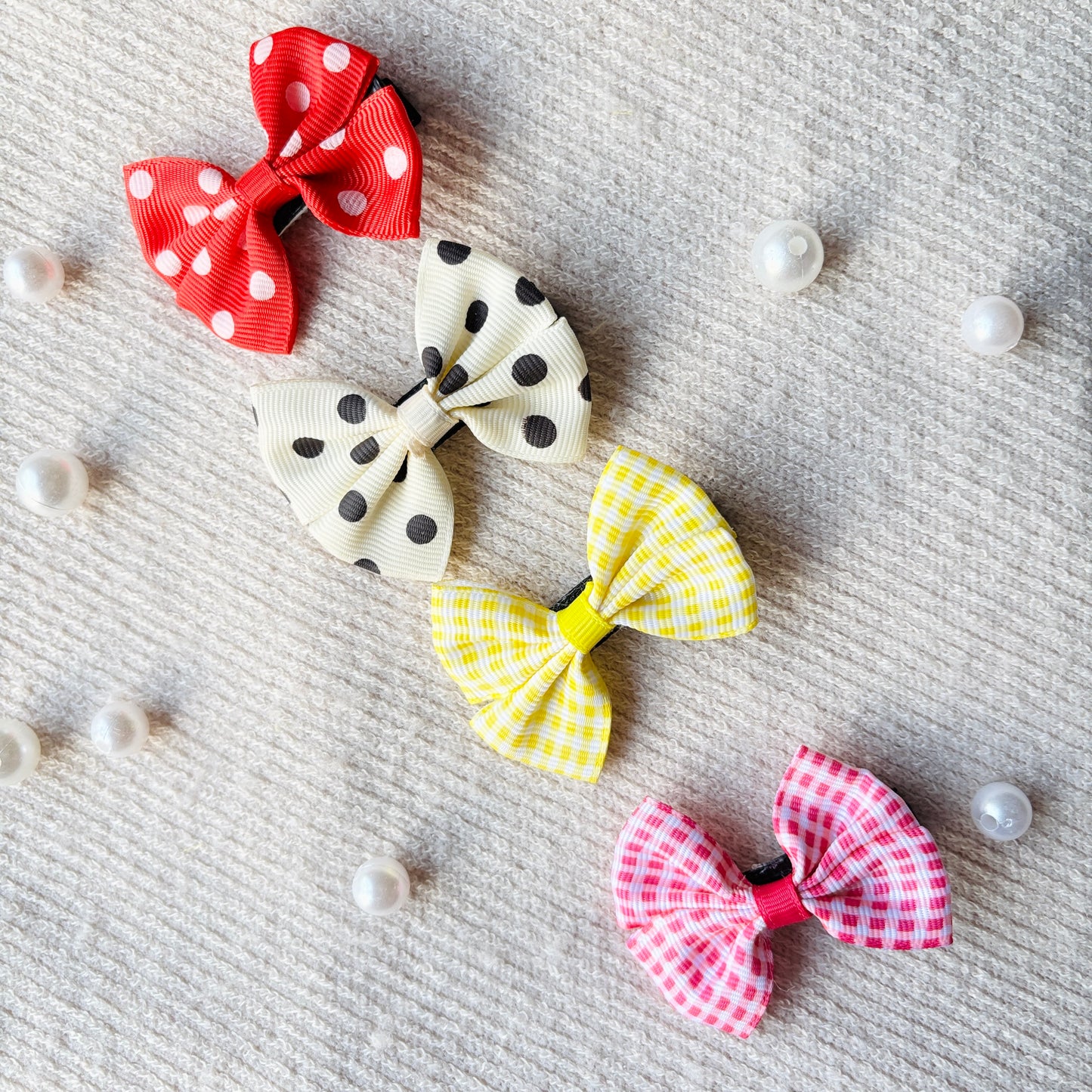 Bow alligator clips combo of 4