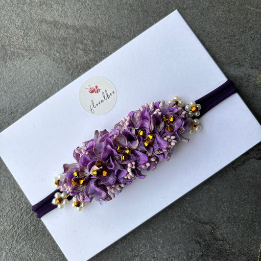 Floralbee exclusive Deep purple floral baby headband
