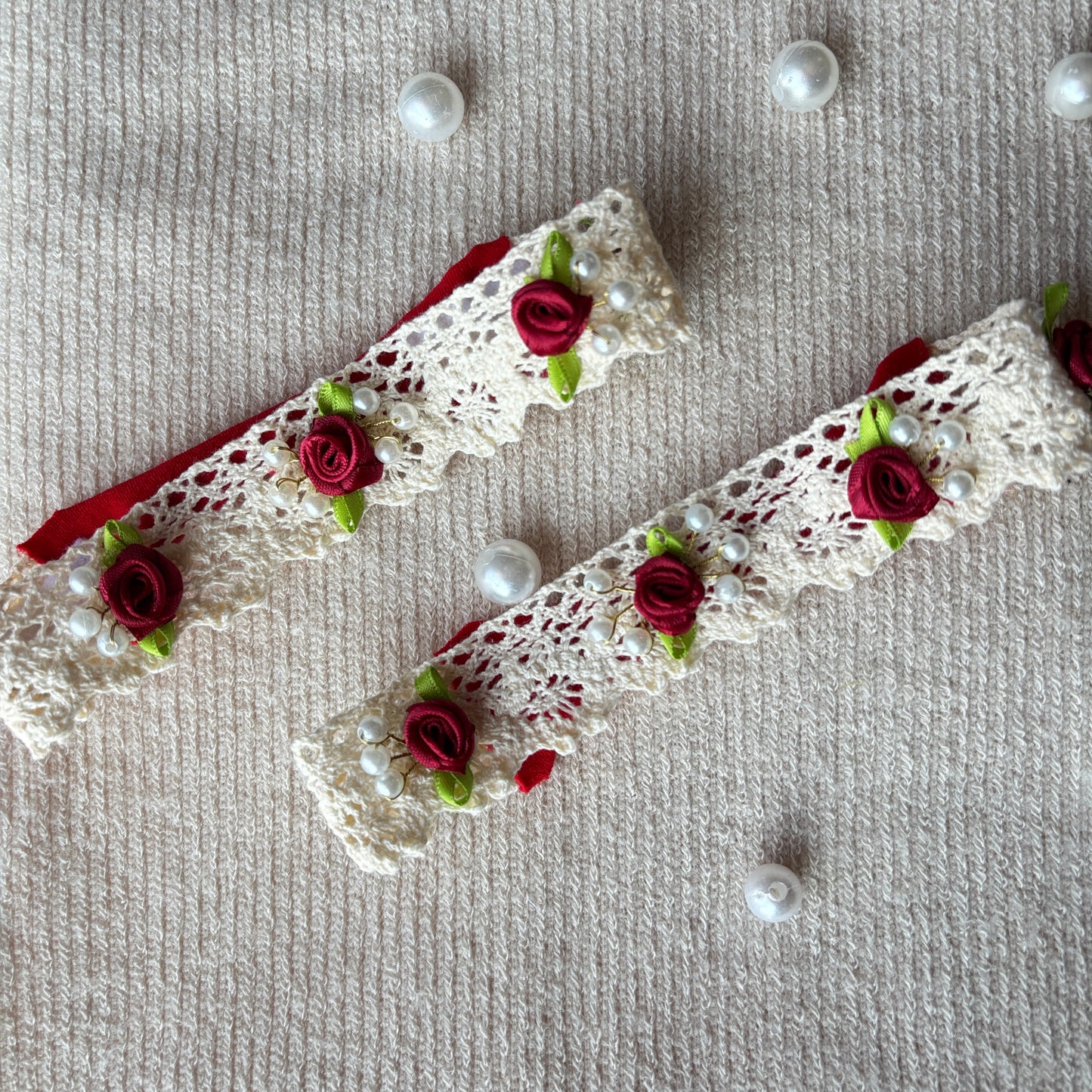Floralbee exclusive Christmas floral lace baby headband