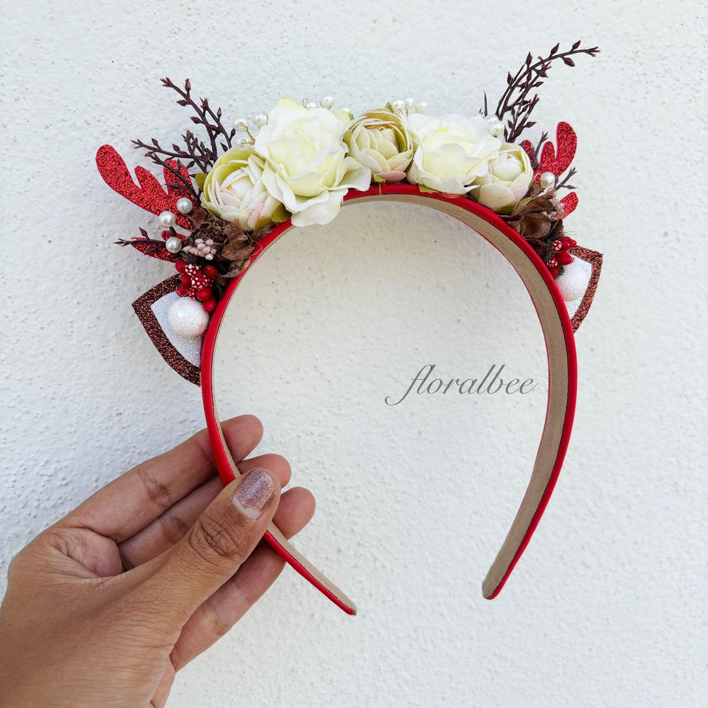 Floralbee exclusive Christmas floral alice headband