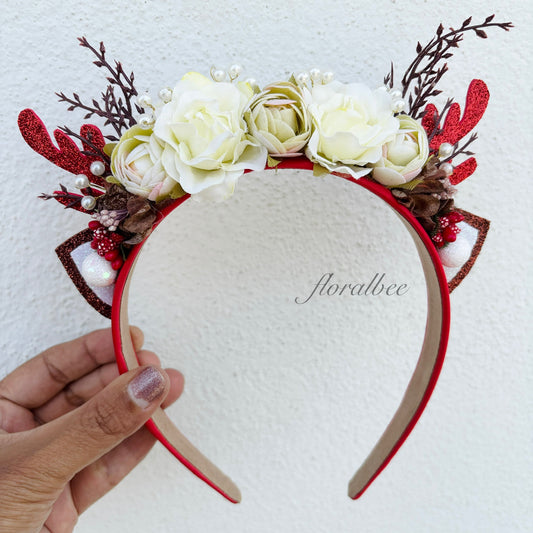Floralbee exclusive Christmas floral alice headband
