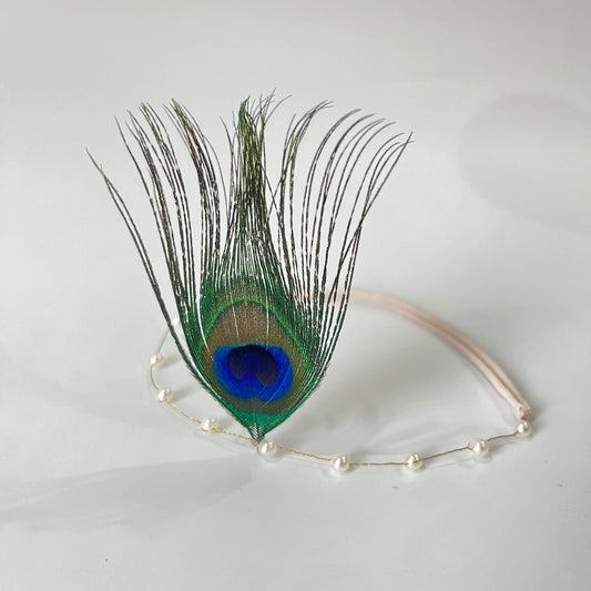 Peacock Newborn baby headband- Janmashtami special